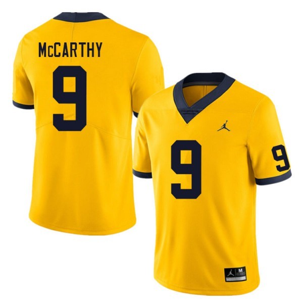 Michigan Wolverines #9 Men's J.J. McCarthy Jersey Yellow 2023 Alumni Football
